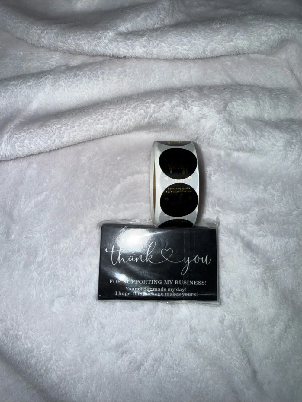 Thank You Packaging Sticker Set - Black & Gold